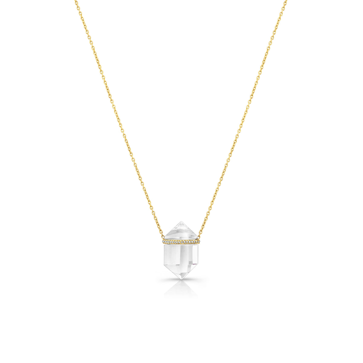 Women's Clarity Quartz Crystal Diamond Pendant 14K Gold | Carter