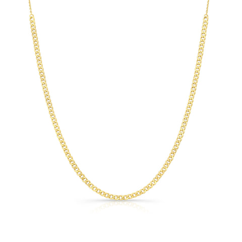 gold curb link chain necklace