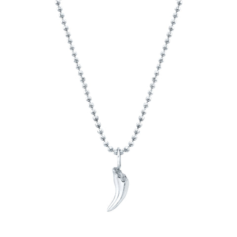 Puppy Tooth Necklace Dog Tooth Necklace in White Gold