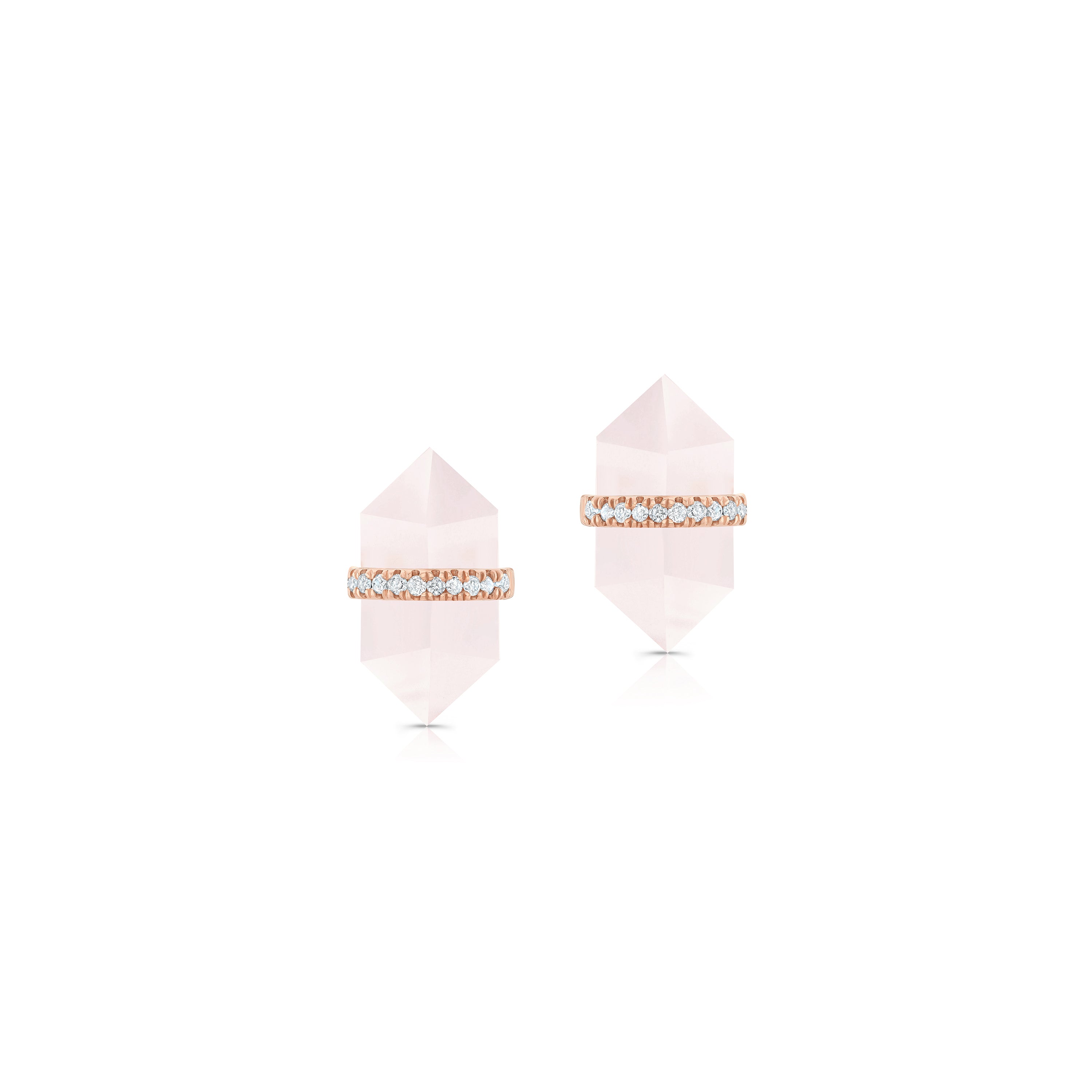 Rose Quartz Crystal Earrings