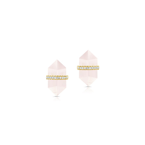 Rose Quartz Crystal Earrings