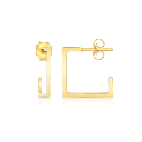 14ky gold square hoop earrings. Every day jewelry essentials. Shop now with Carter Eve Jewelry.