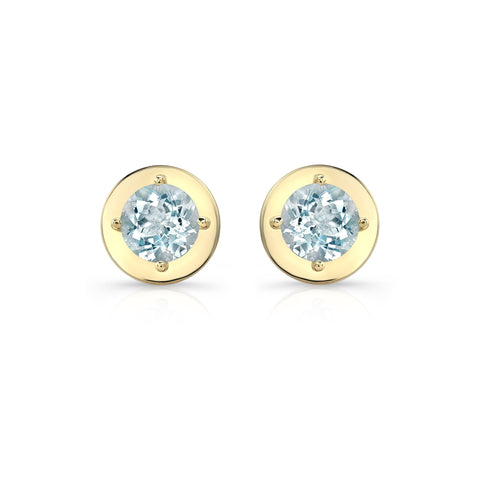 Aqua Orb Studs Earrings Carter Eve Jewelry