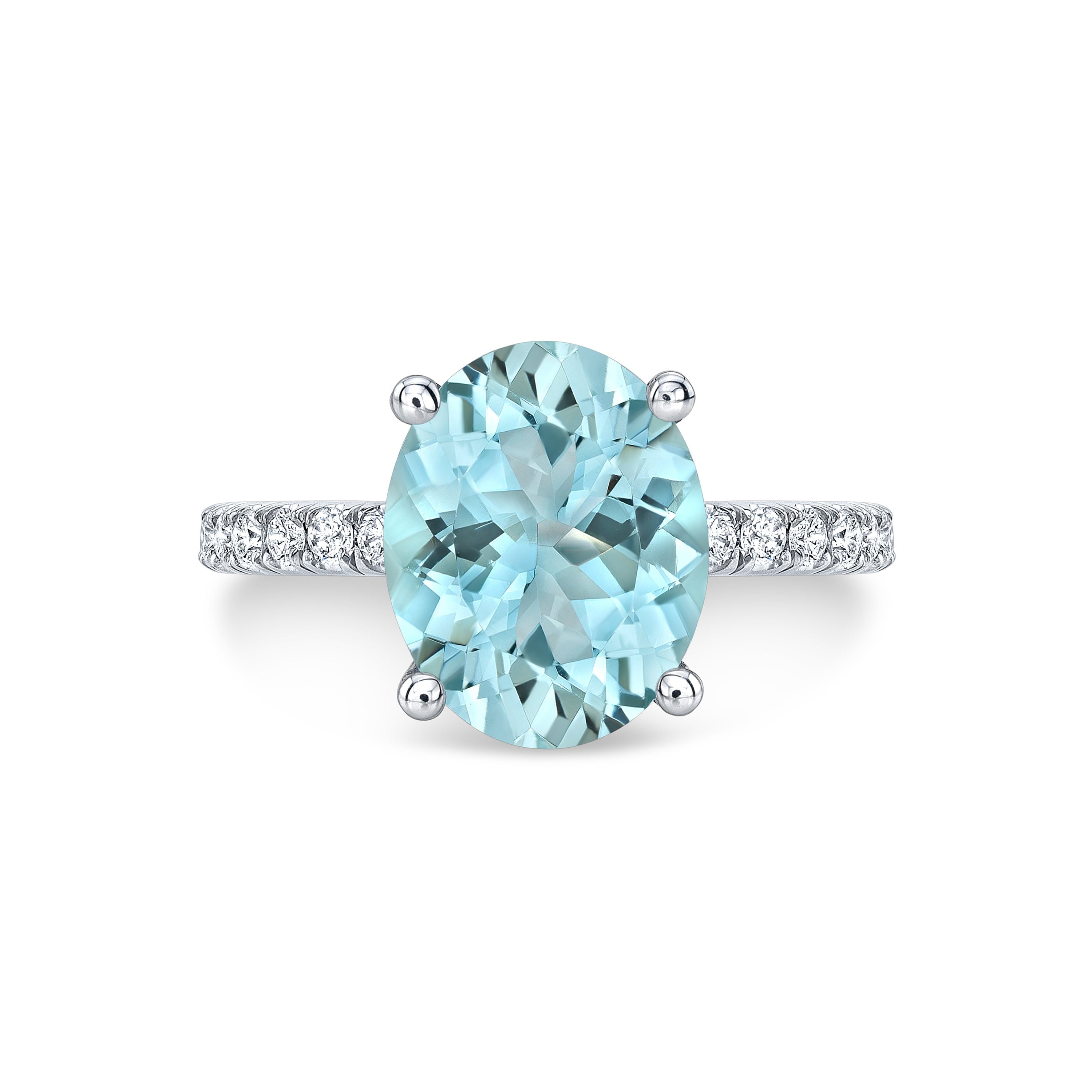 Aqua Solitaire bridal Carter Eve Jewelry