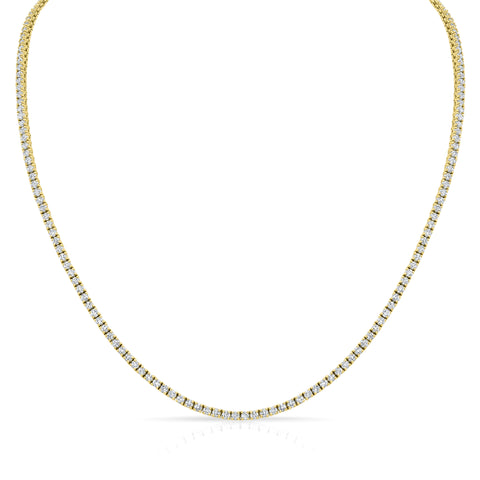 4.25 ct diamond tennis necklace in 14k yellow gold