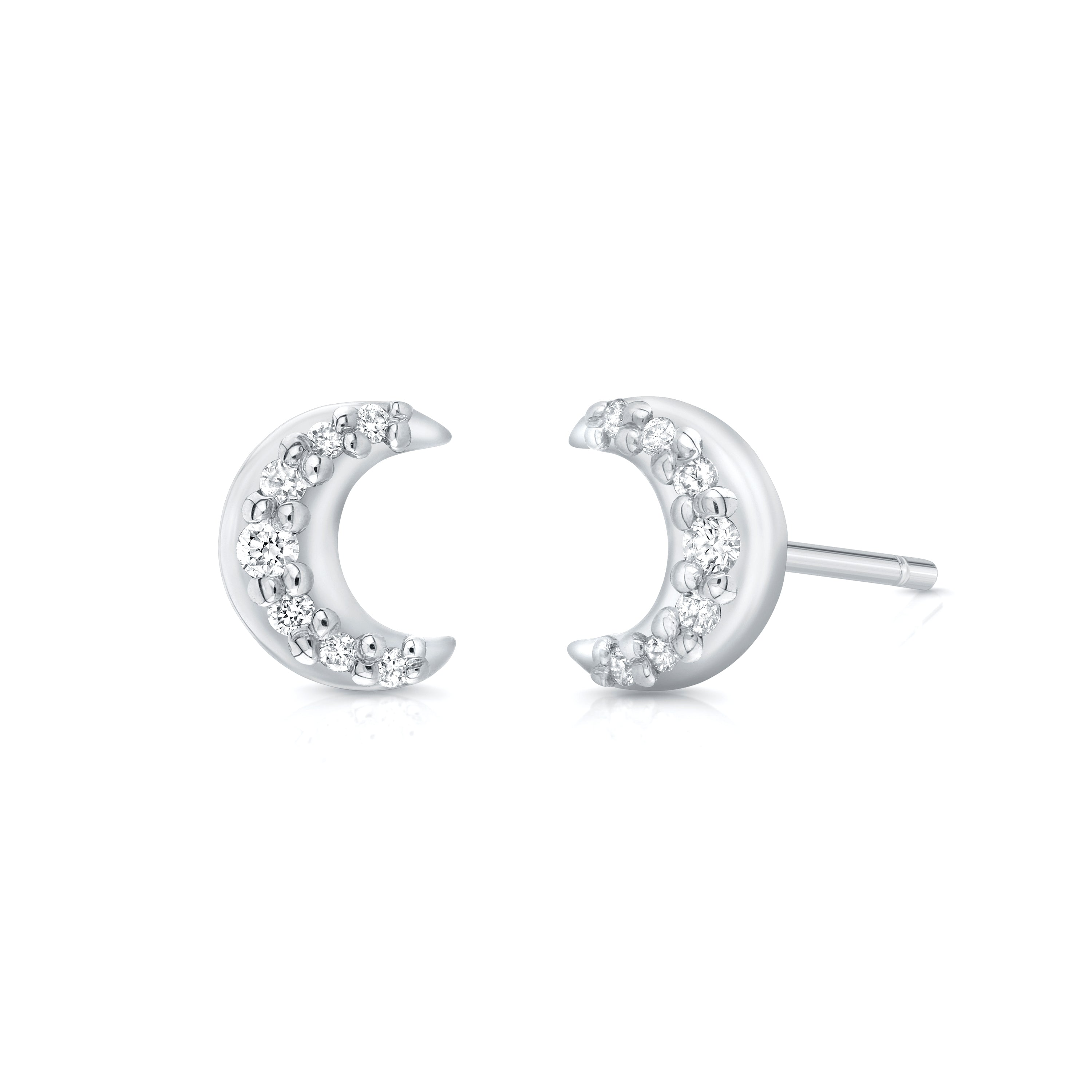 Crescent Moon Studs