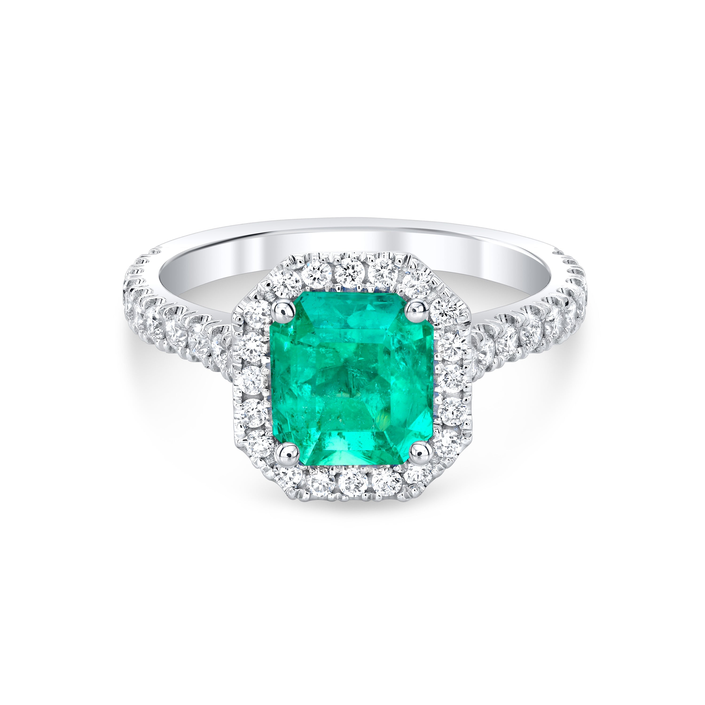 Emerald Halo Engagement Ring engagement ring Carter Eve Jewelry