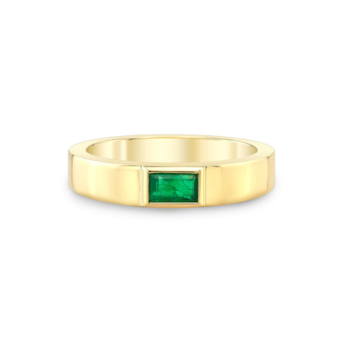 Emerald Modern Wedding Band wedding bands Carter Eve Jewelry