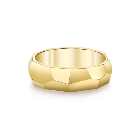 Faceted Wedding Band Ring Carter Eve Jewelry