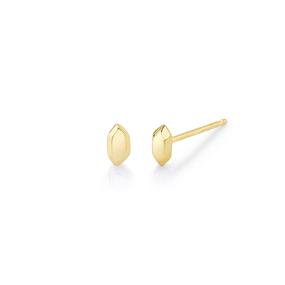 Gold Faceted Studs Earrings Carter Eve Jewelry