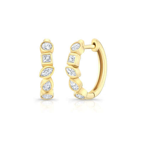 Mixed Shape Diamond Hoops Earrings Carter Eve Jewelry