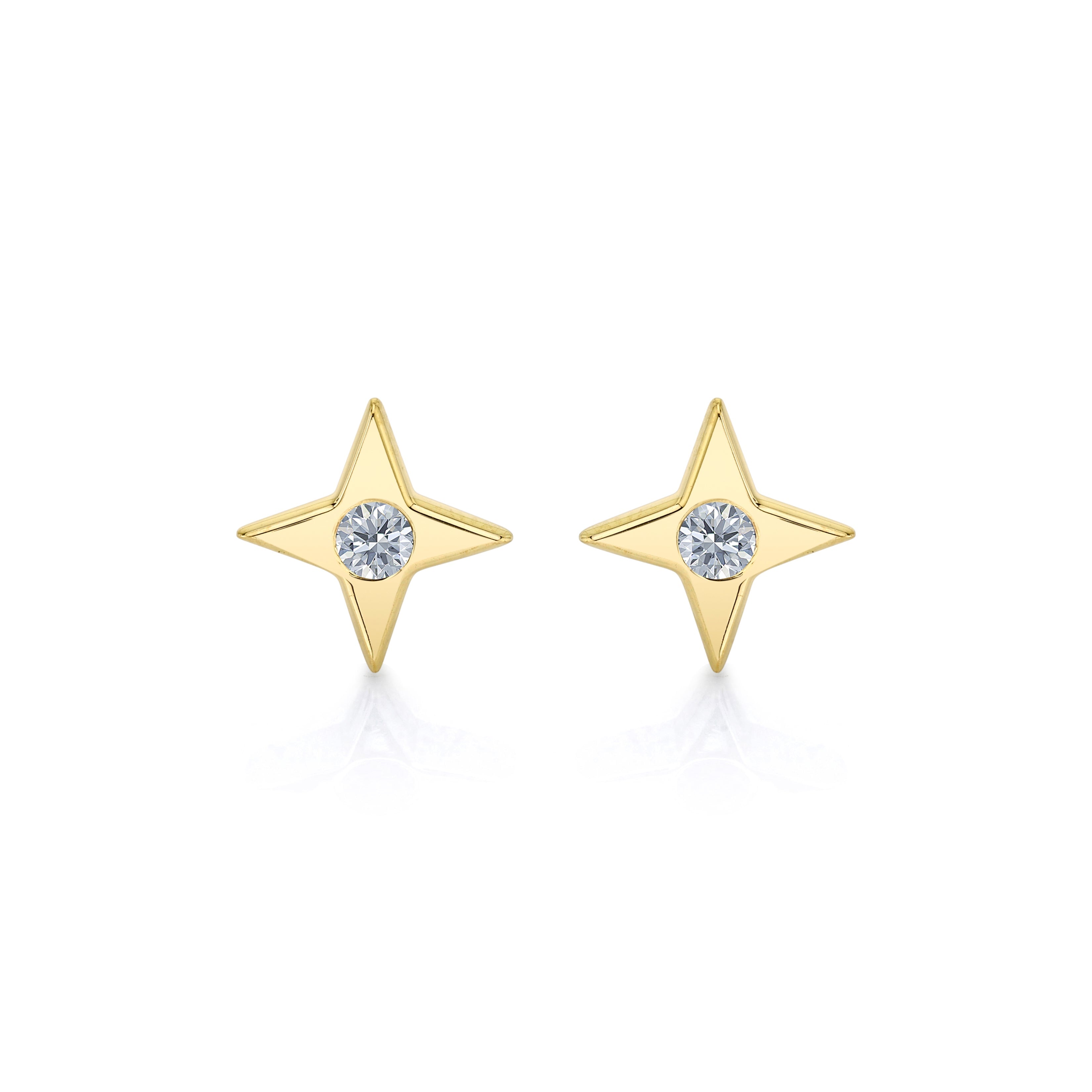 North Star Studs w/ Diamonds Earrings Carter Eve Jewelry