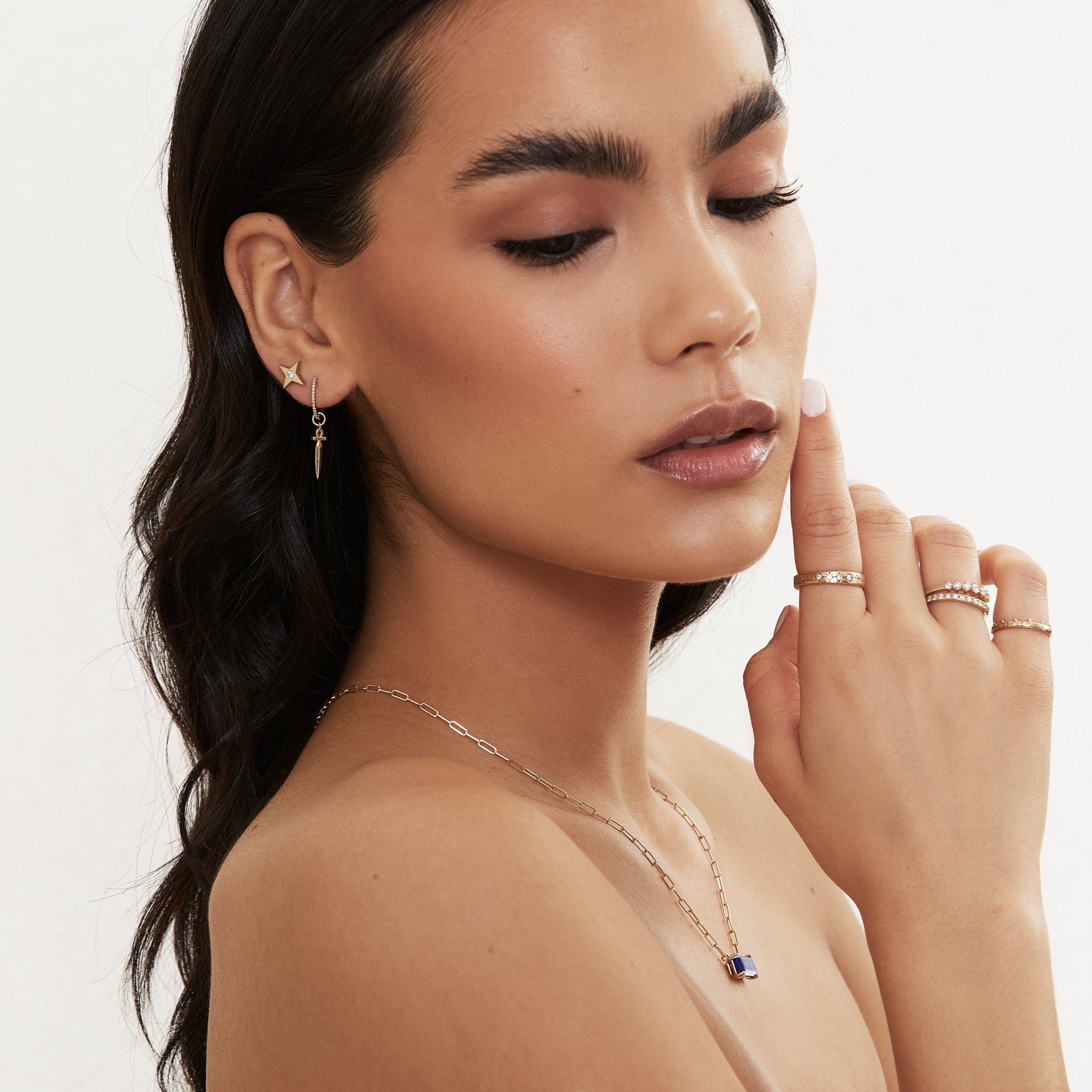North Star Studs w/ Diamonds Earrings Carter Eve Jewelry