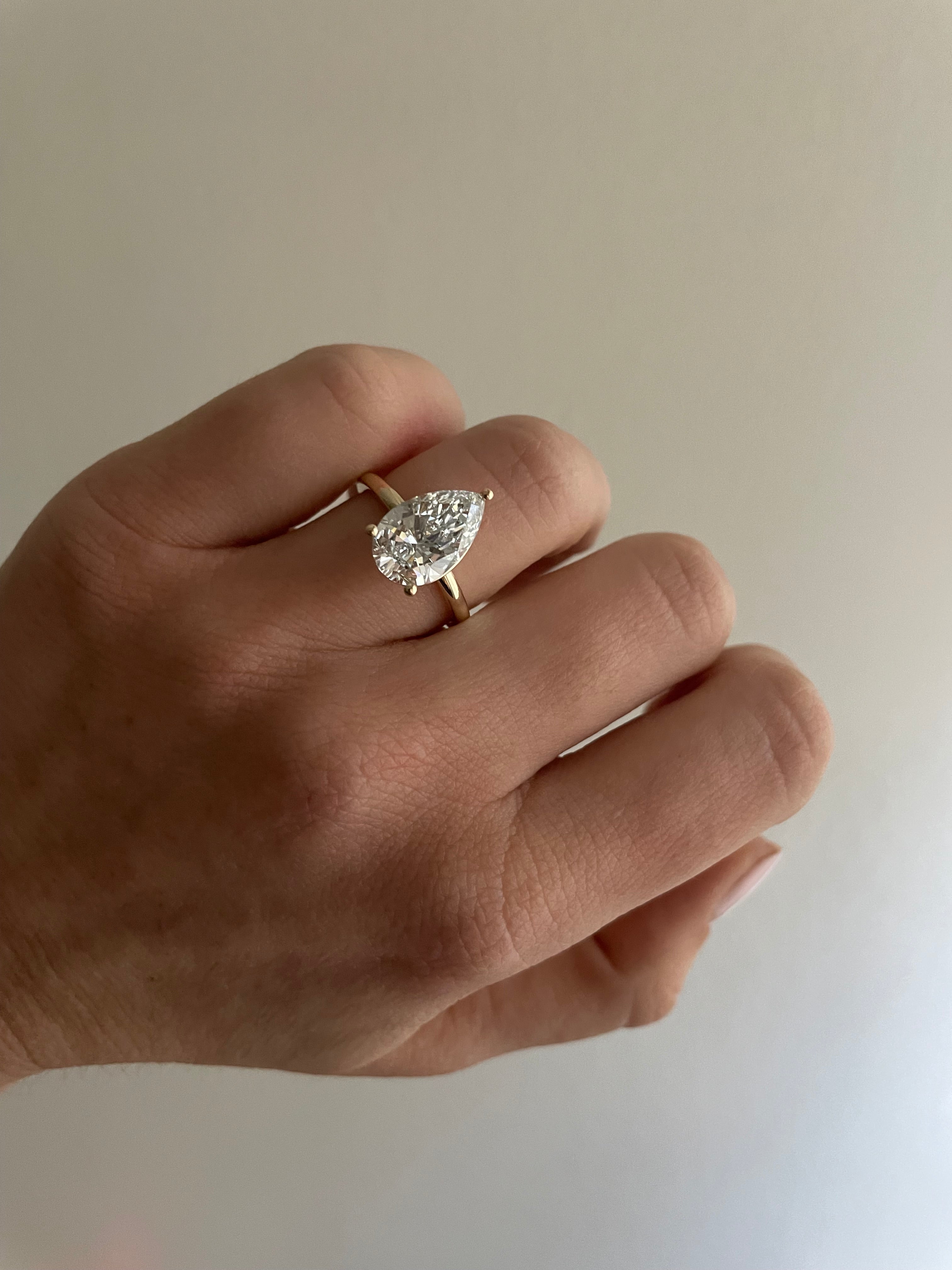 Paloma Solitaire with Solid Band engagement ring Carter Eve Jewelry