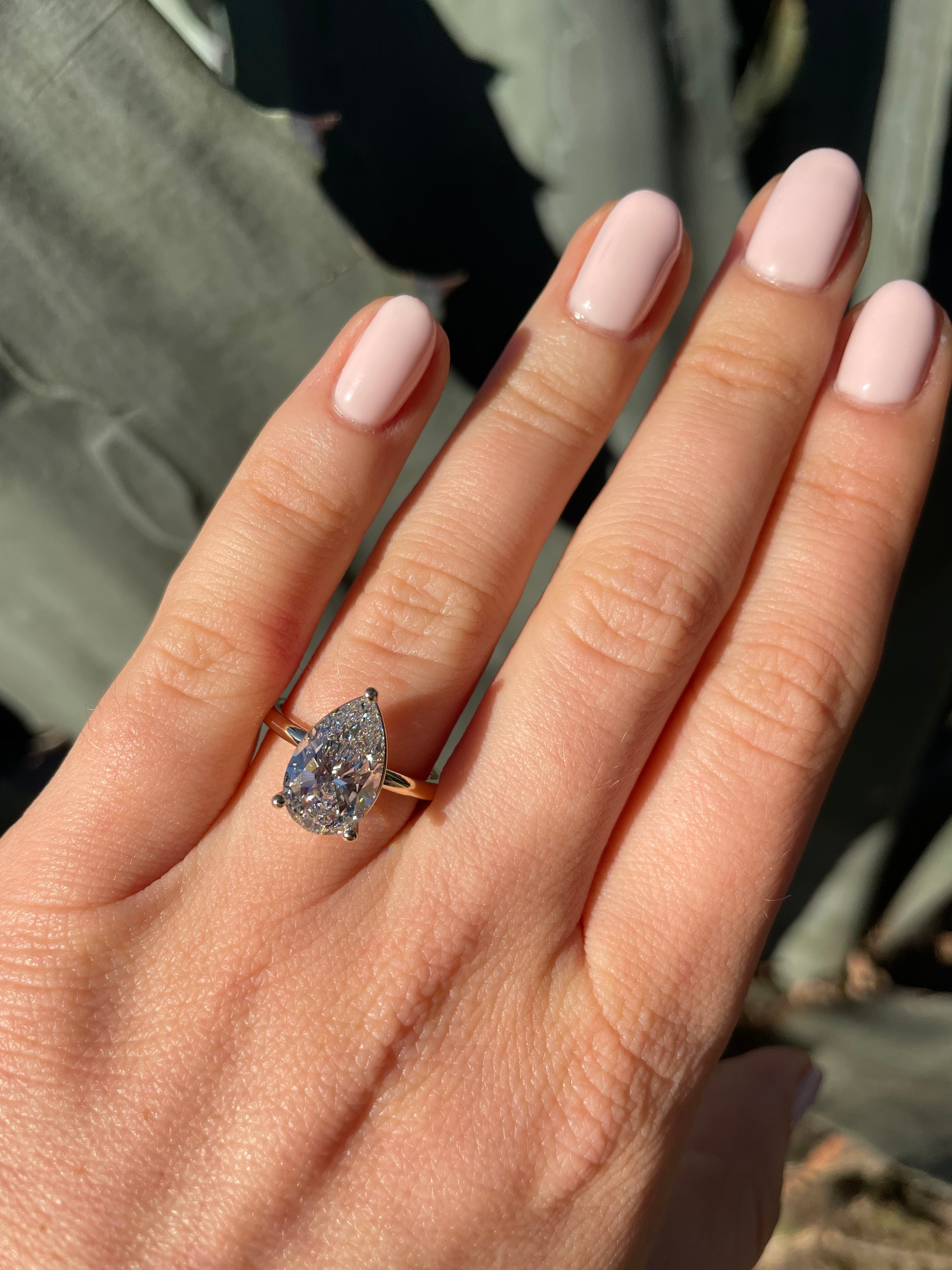 Paloma Solitaire with Solid Band engagement ring Carter Eve Jewelry