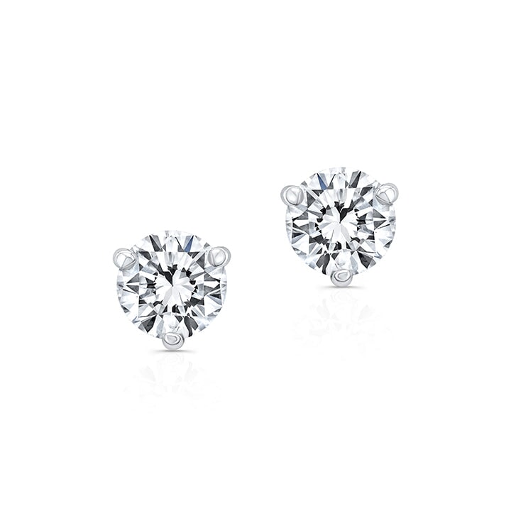 Three Prong Diamond Studs Earrings Carter Eve Jewelry