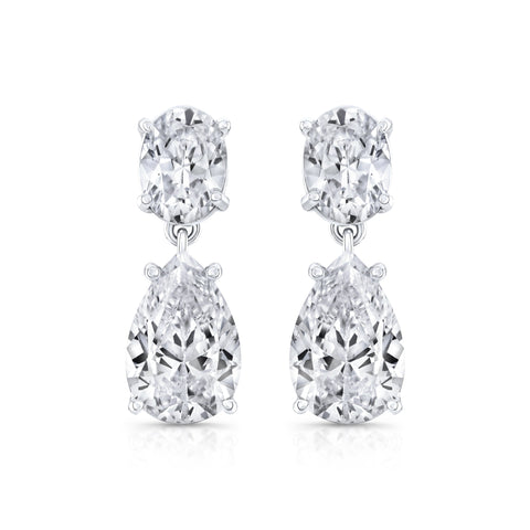 Zari Oval + Pear Diamond Drop Earrings Earrings Carter Eve Jewelry