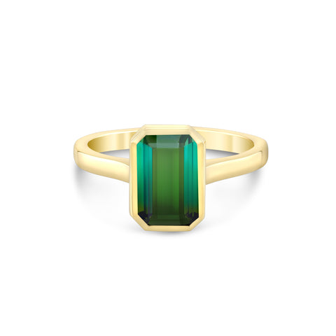 14k gold green tourmaline ring