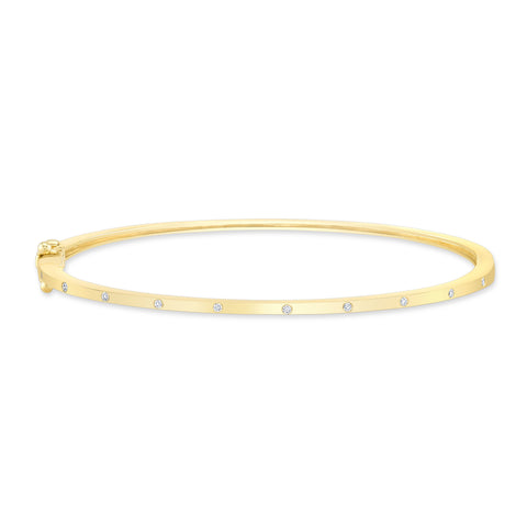 14k solid gold bangle with diamonds
