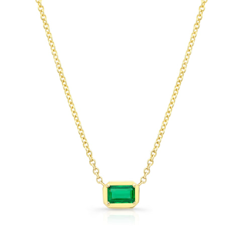 14k gold emerald necklace 