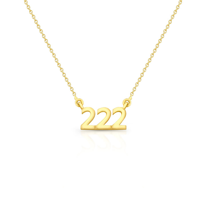 Angel Number 222 Pendant in 14K Gold