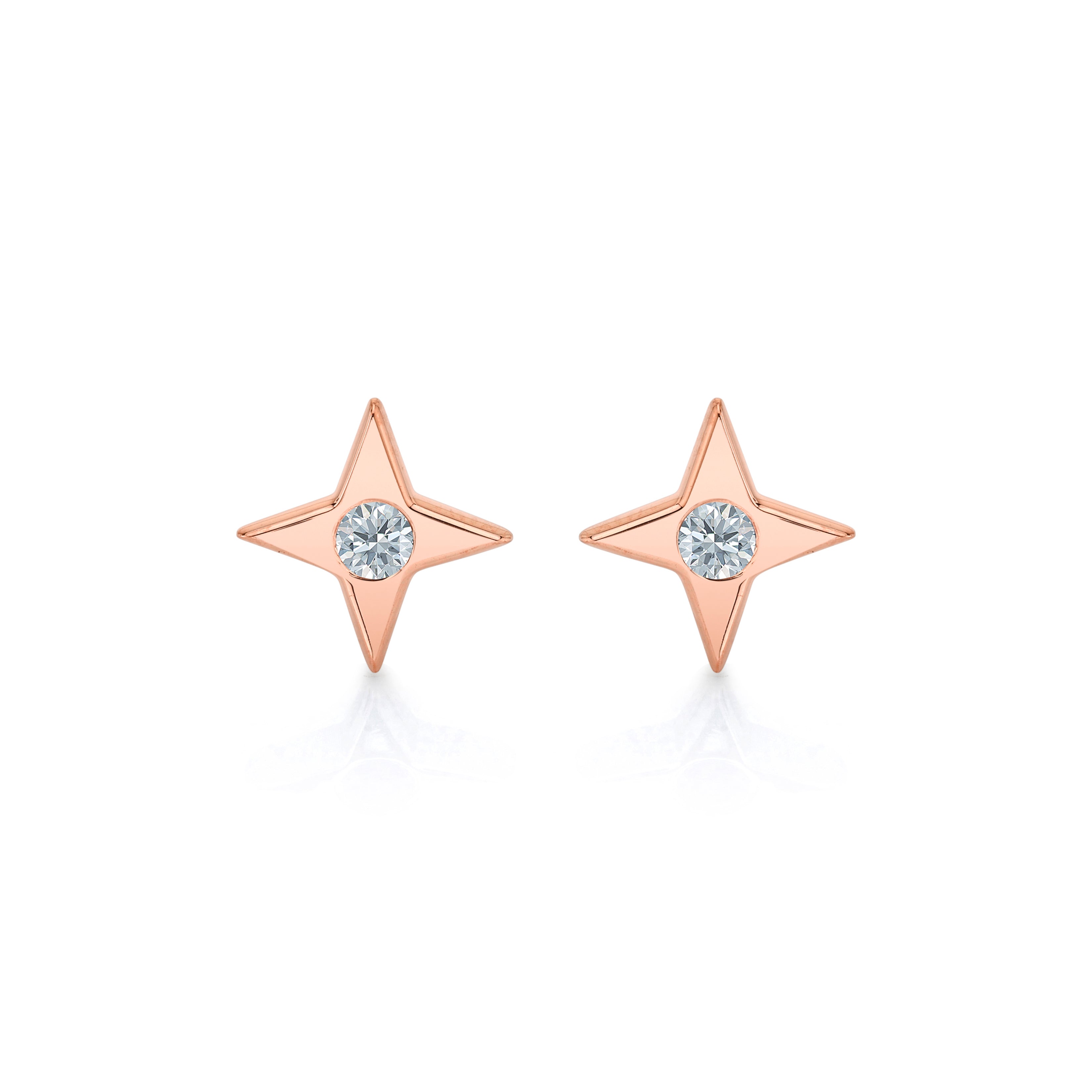 North Star Studs w/ Diamonds