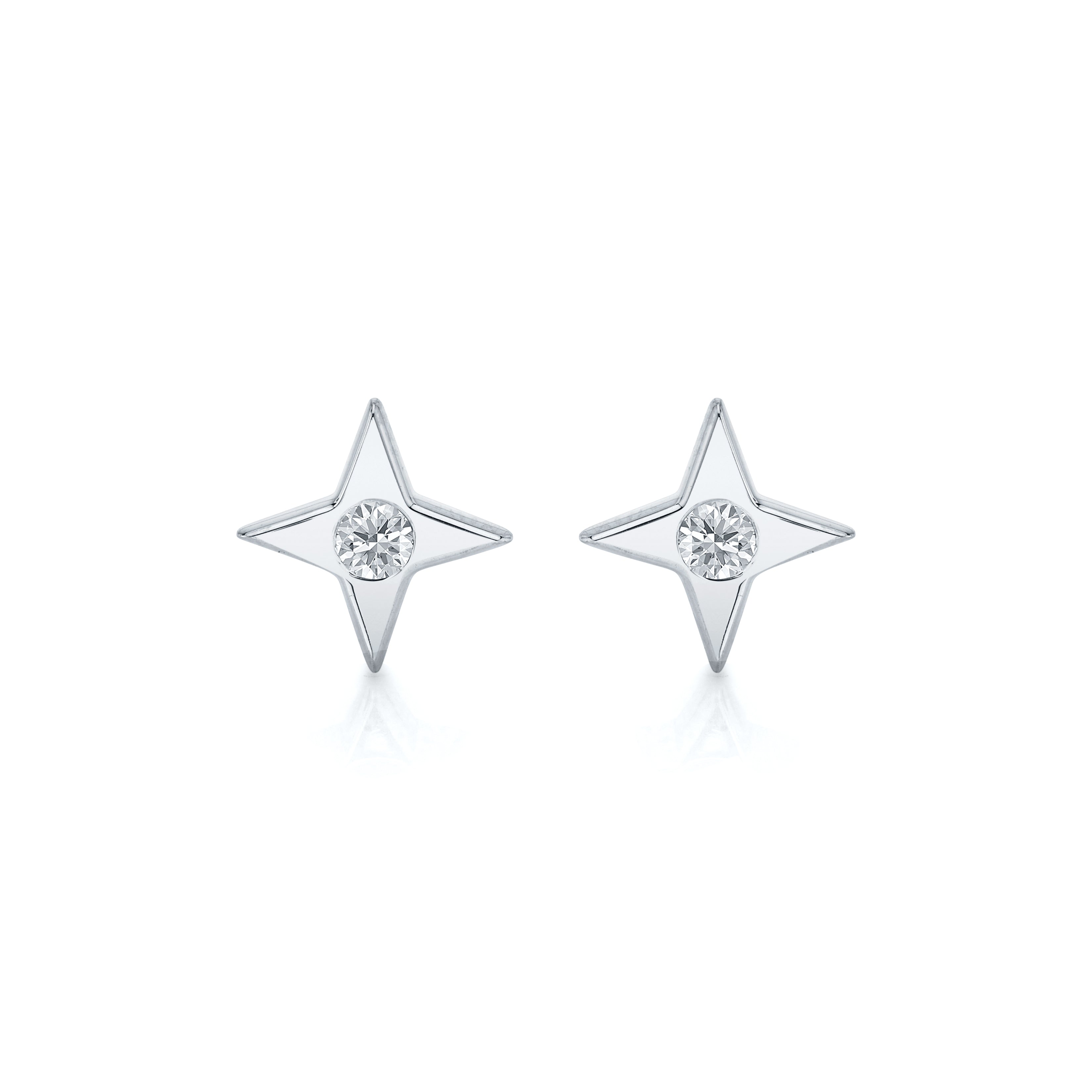 North Star Studs w/ Diamonds