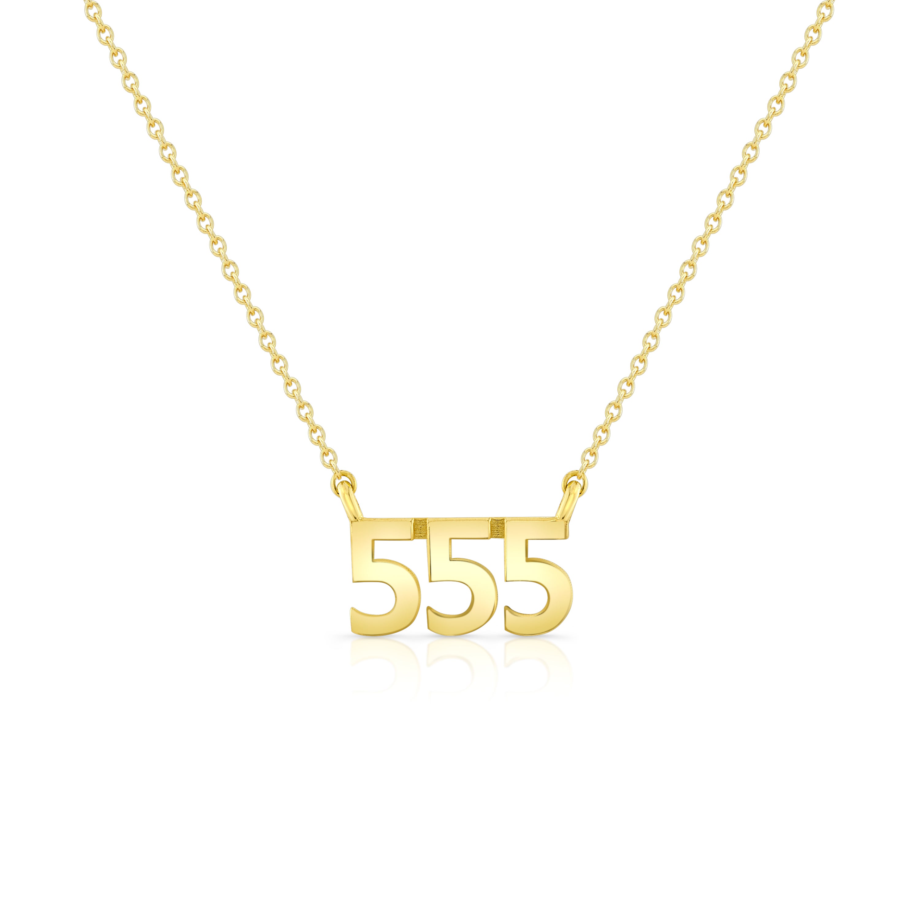 Angel Number 555 Pendant in 14K Yellow Gold