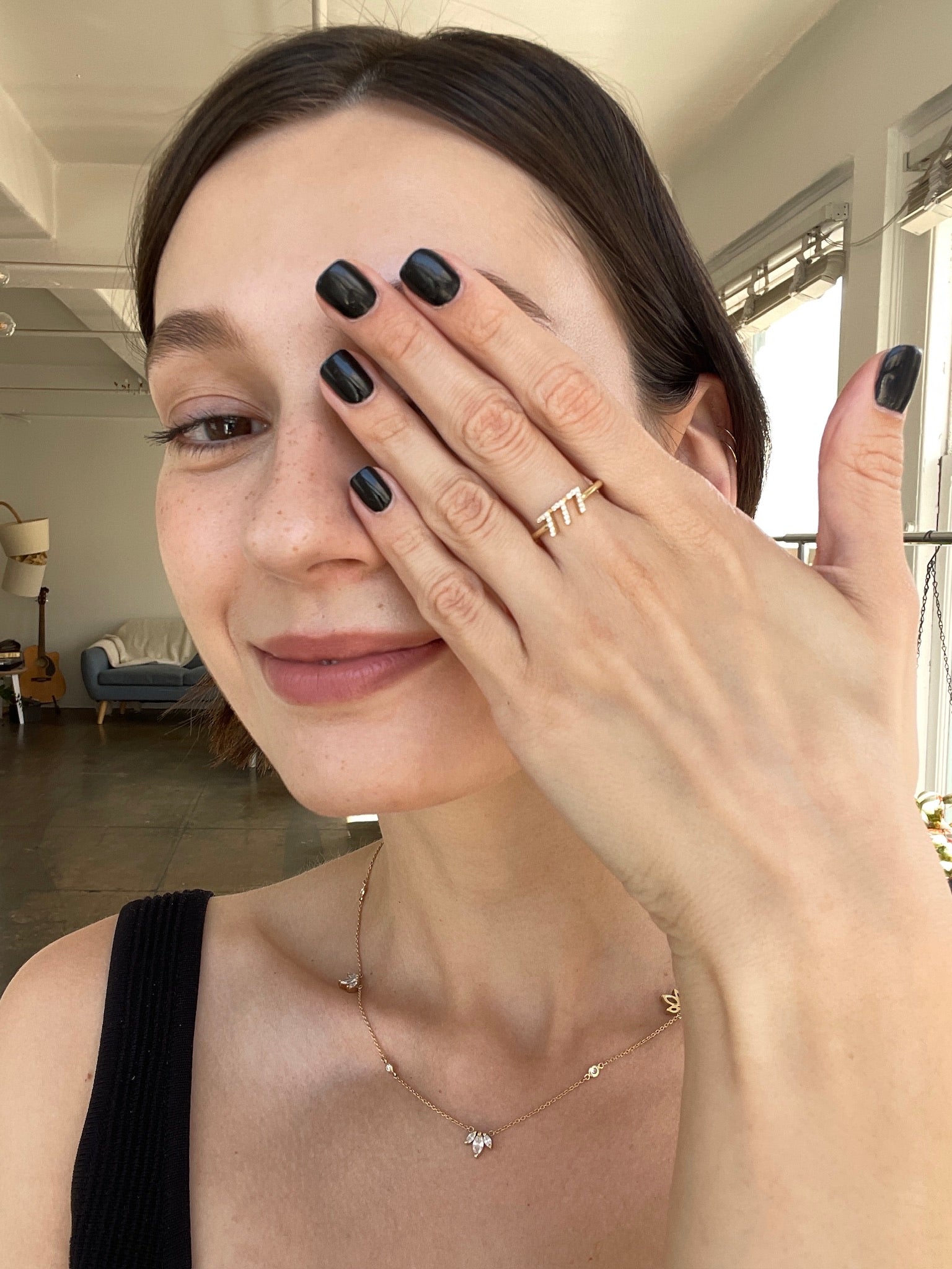 Diamond 777 Angel Number Ring