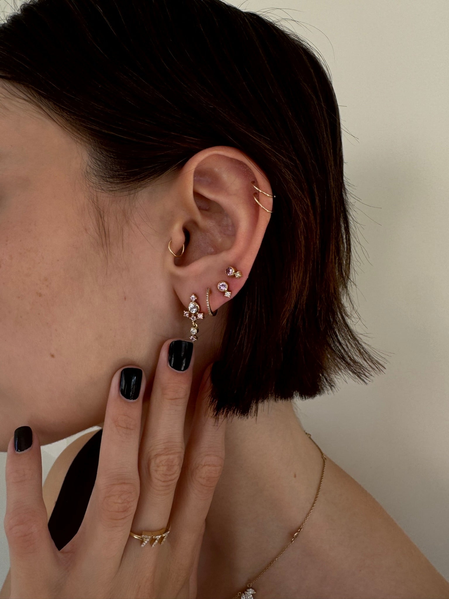 Delicate Diamond Hoops