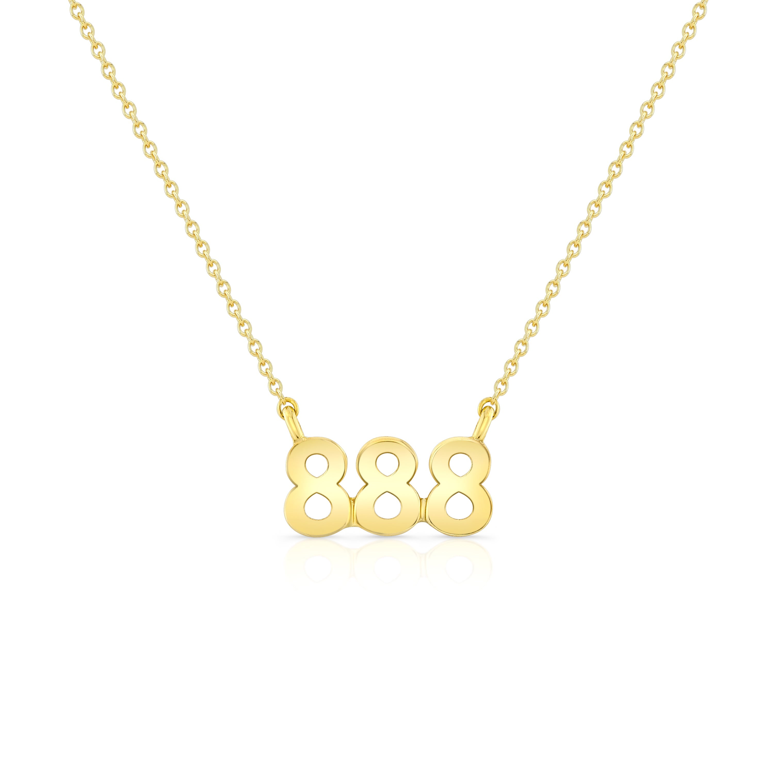 888 Angel Number Pendant Necklace Carter Eve Jewelry 