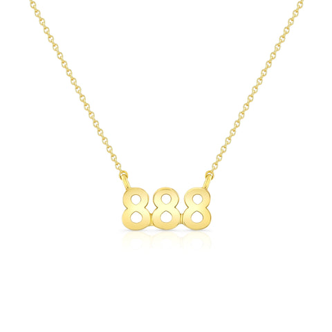 888 Angel Number Pendant Necklace Carter Eve Jewelry 