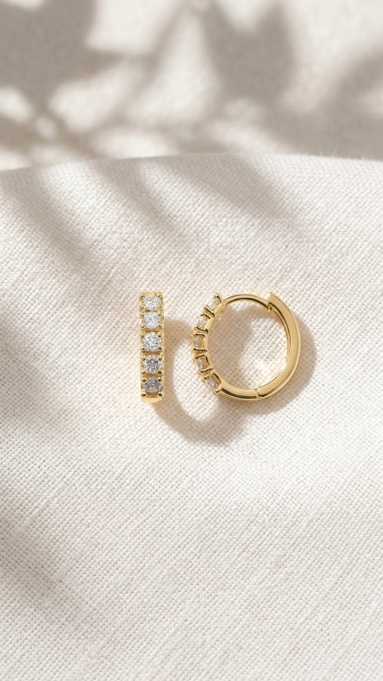 Chunky Diamond Hoops