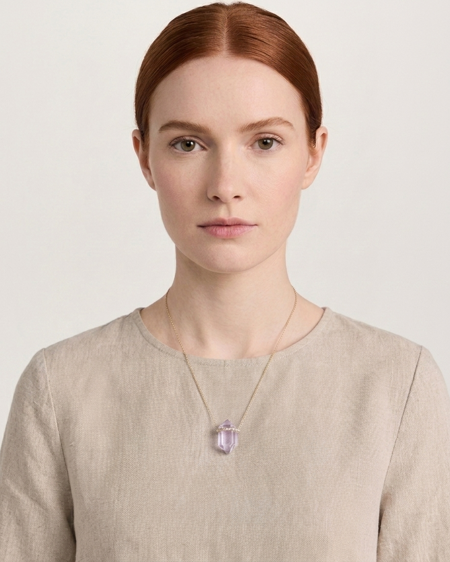 Serenity Light Amethyst Crystal Necklace