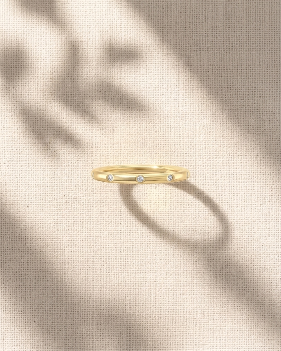 Floating Diamond Wedding Band