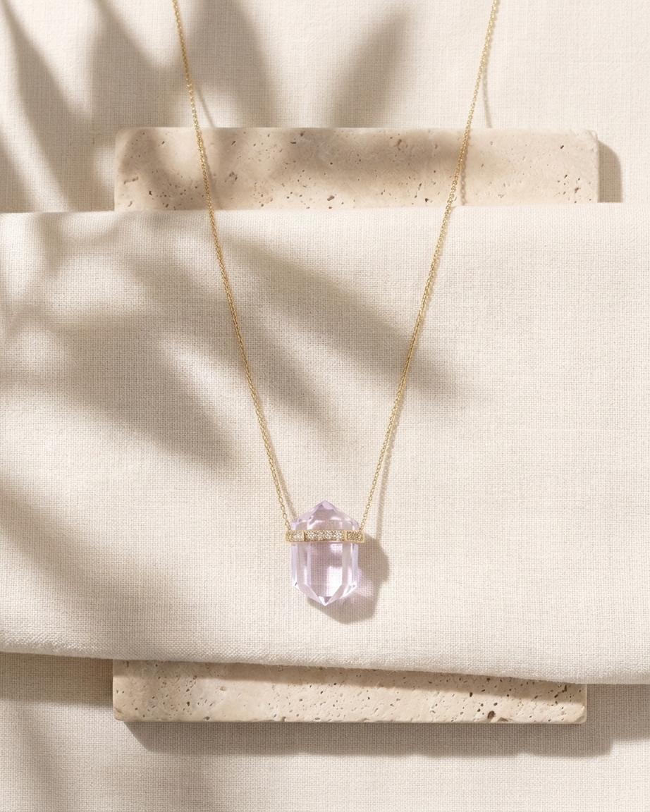 Serenity Light Amethyst Crystal Necklace