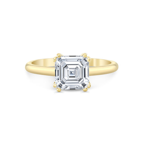 14ky gold asscher cut diamond engagement ring