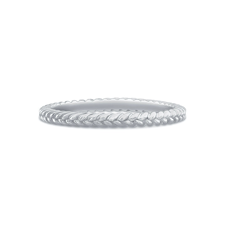 14k white gold braided ring