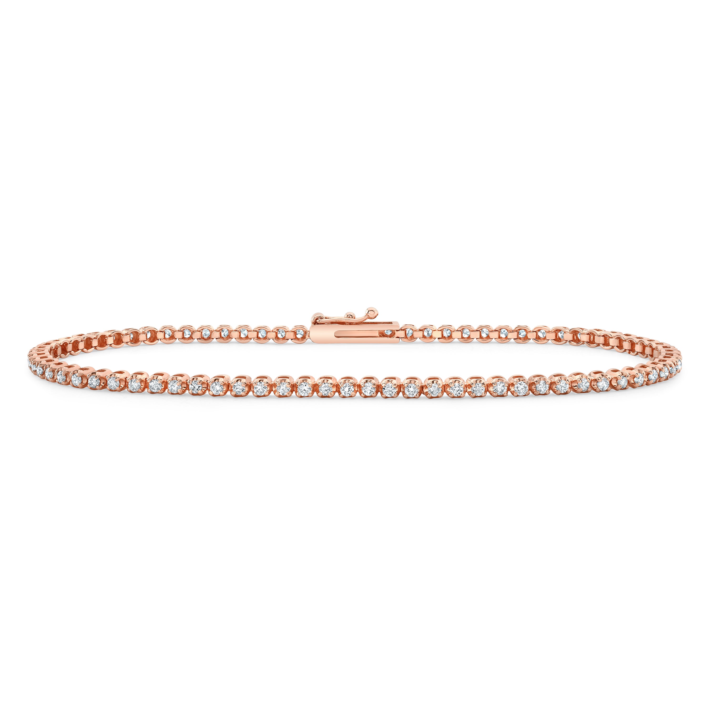 14k rose gold mini diamond tennis bracelet