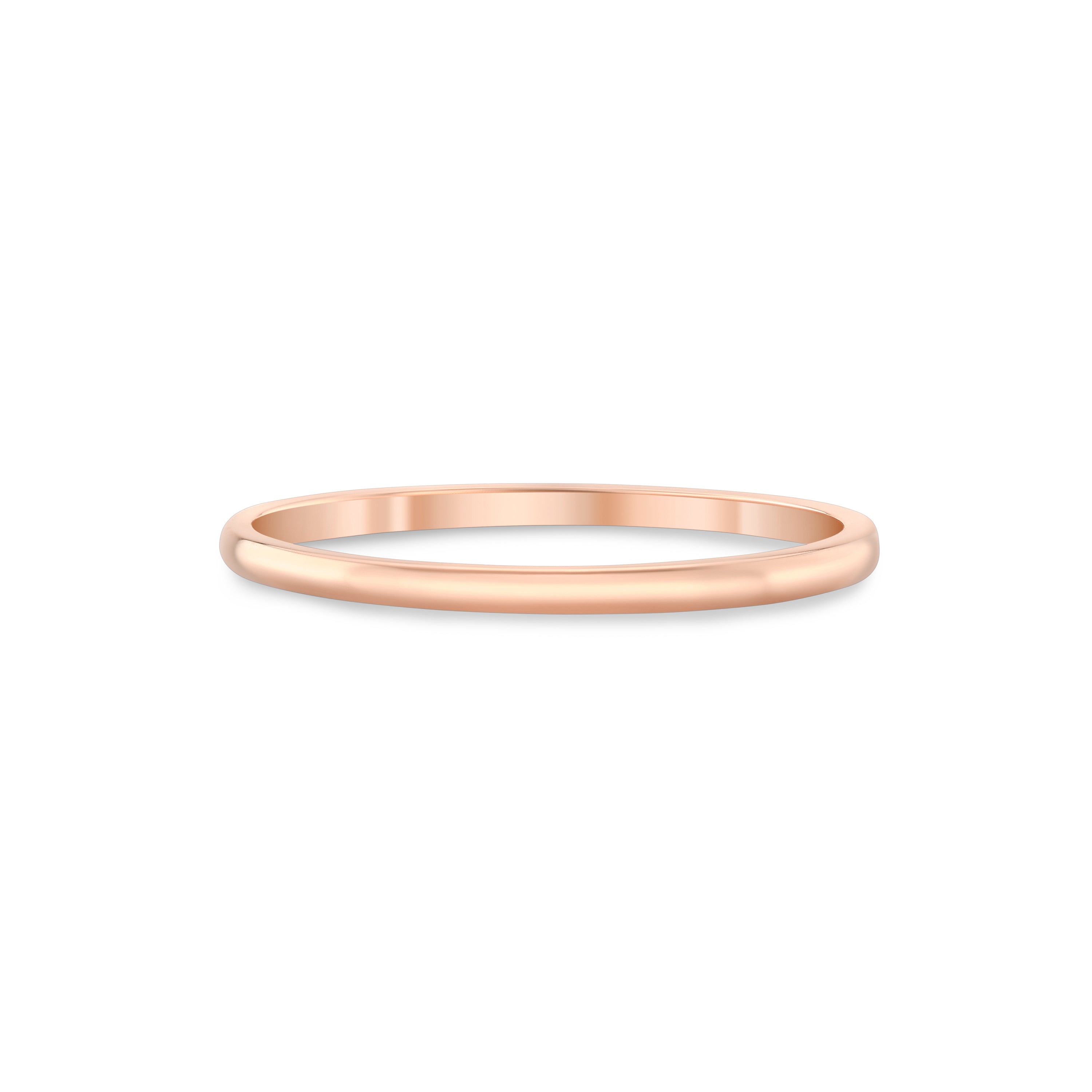 Rose gold ring on a white background