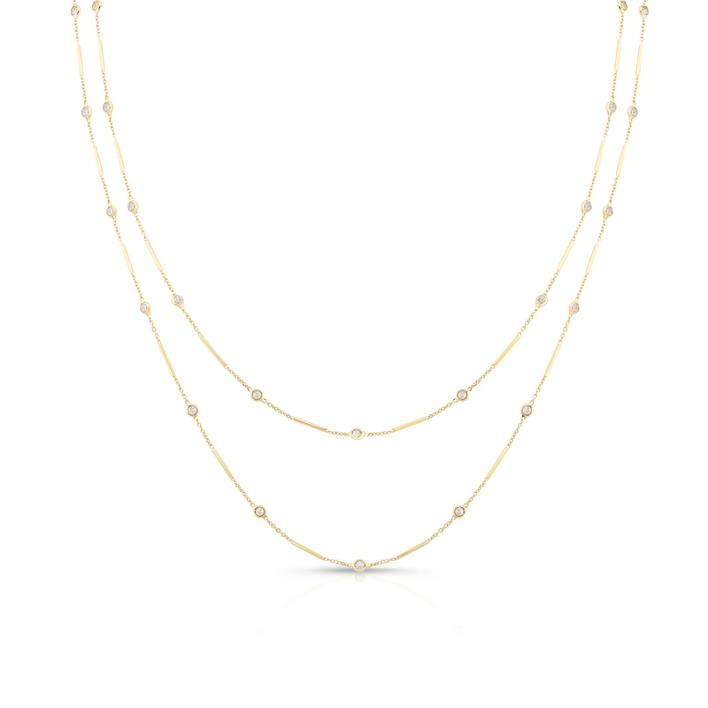 Double Diamond Bar Necklace