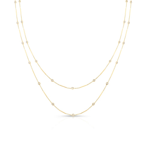 Double Diamond Bar Necklace