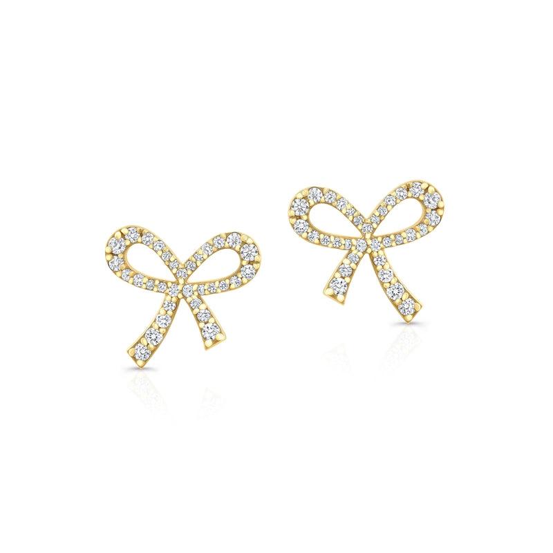 Glinda Diamond Bow Studs
