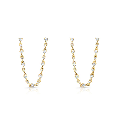 Diamond Double Chain Earring (Pair)