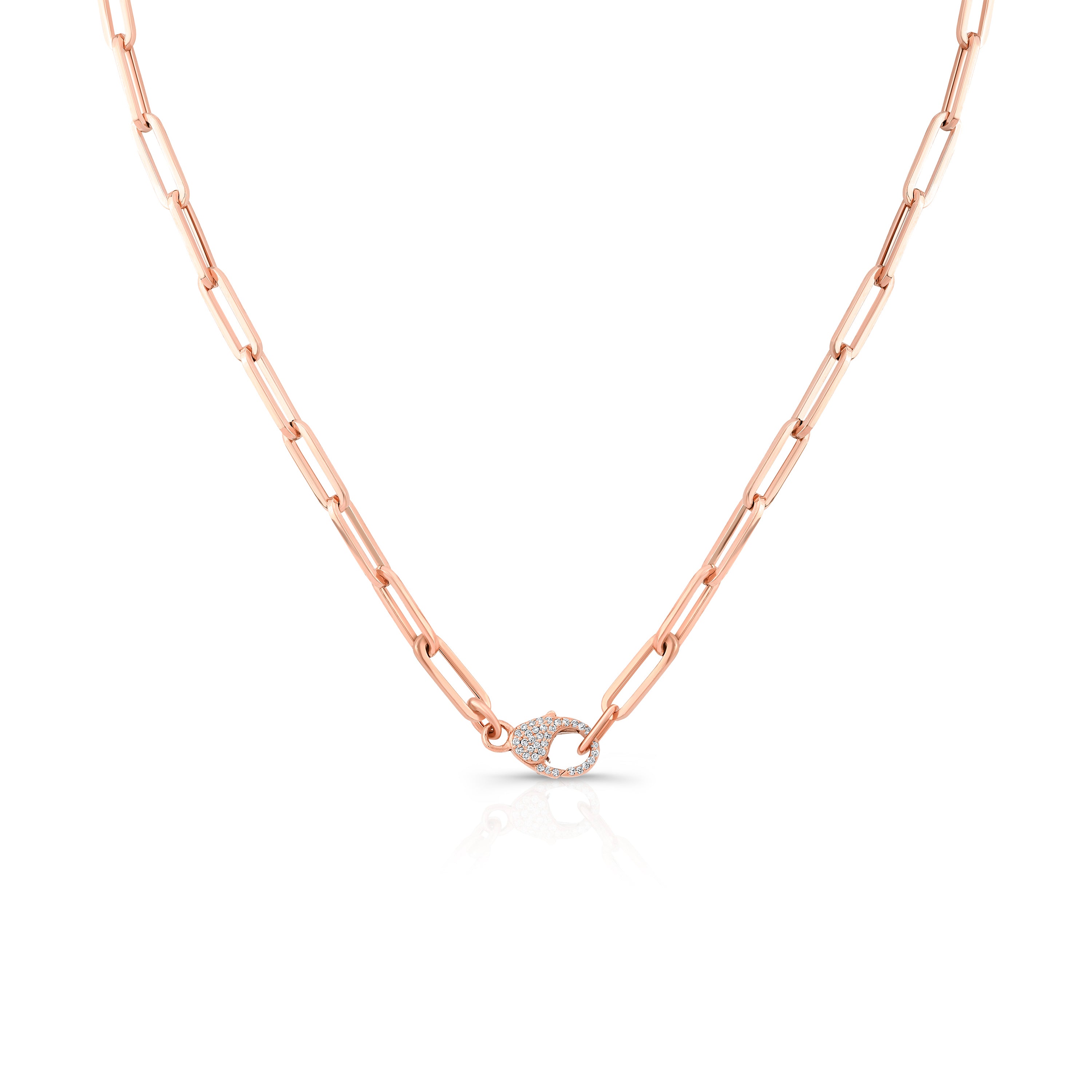 Ellipse Link Necklace with Pavé Clasp