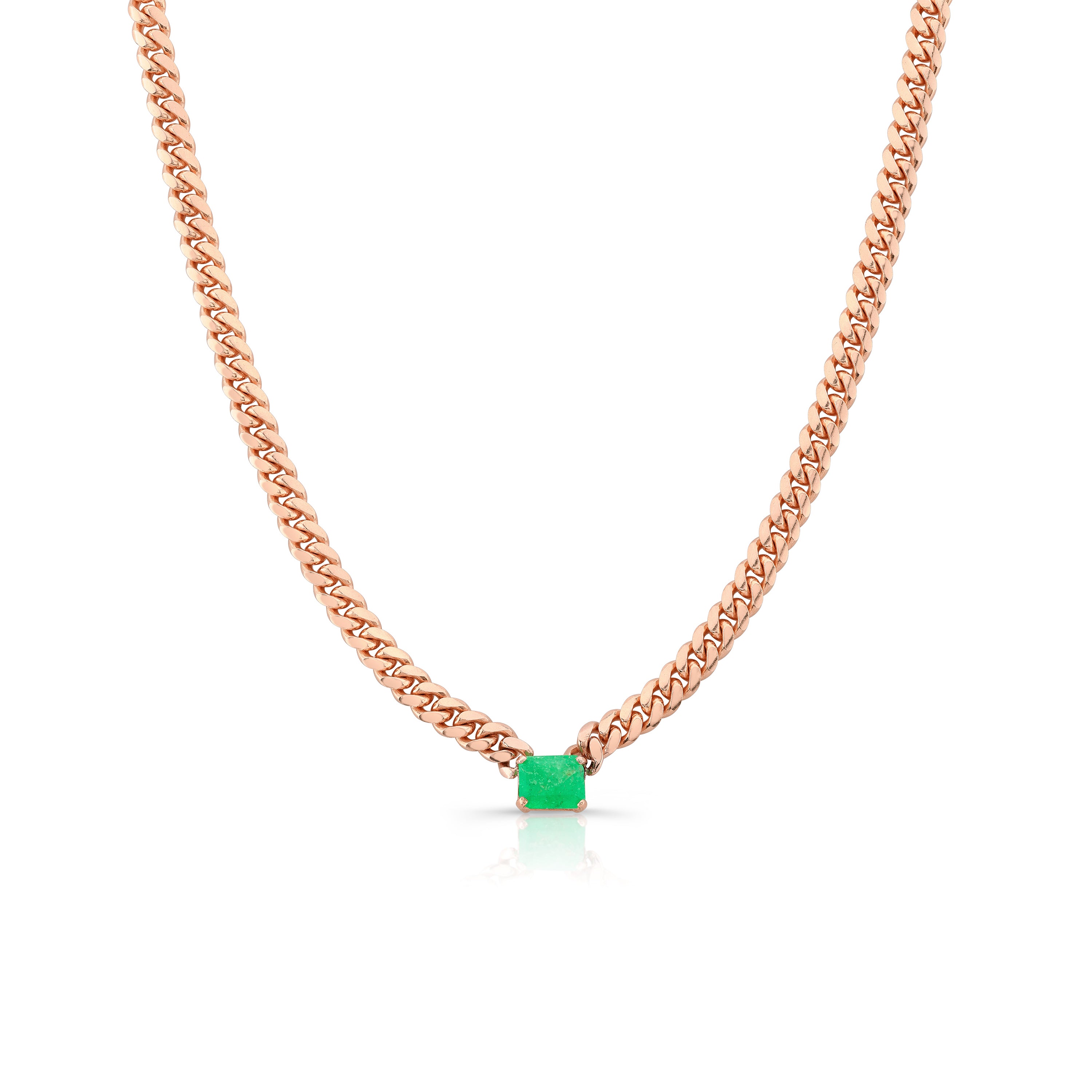 Chía Emerald Cuban Link Necklace