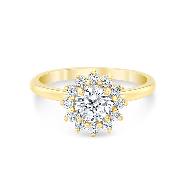 Floral Halo Engagement Ring