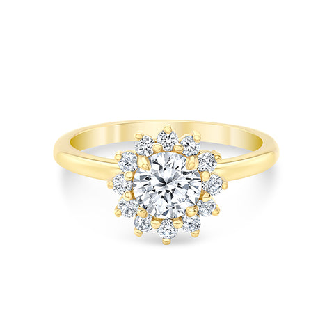 Floral Halo Engagement Ring