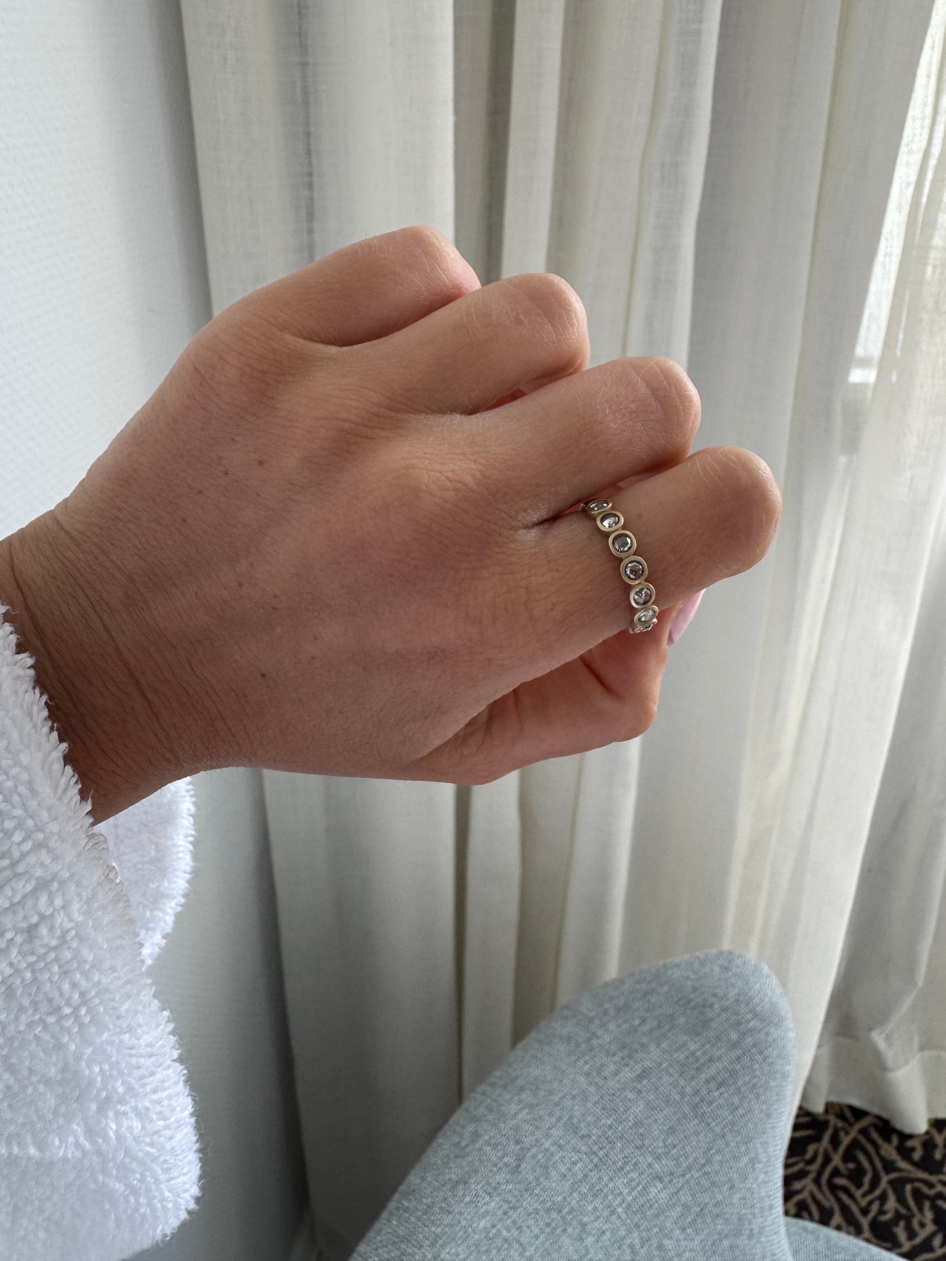 Gray Diamond Half Eternity Ring