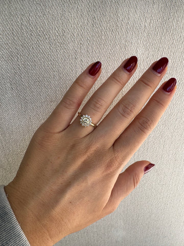Floral Halo Engagement Ring